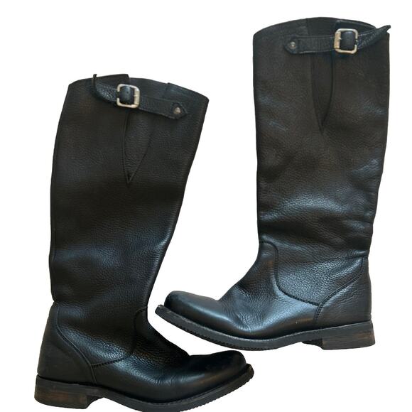 Caboras Women’s Sz 7.5 Black Leather Boots Tall Riding Slip Resistant Equestrian - Picture 1 of 16